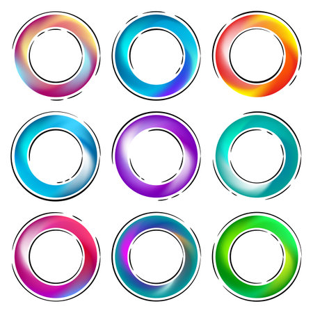 Creative colourful web buttons set on whiteのイラスト素材