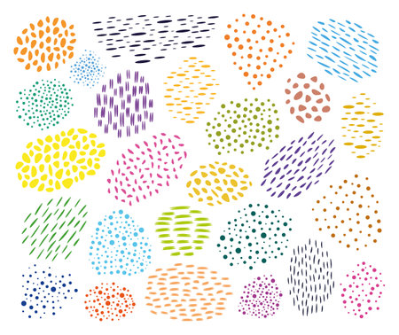 Abstract vector doodle dots design elements setのイラスト素材