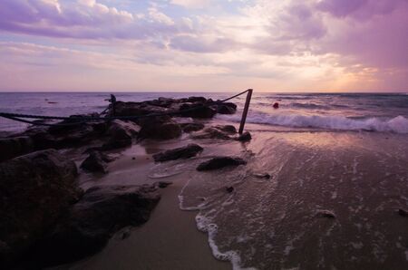 Lovely European Beach shot at sunsetの写真素材