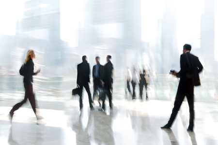 abstakt image of people in the lobby of a modern business center with a blurred backgroundの写真素材