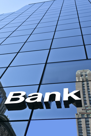 word bank on background close upの写真素材