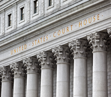 inscription on the courthouse close-upの写真素材