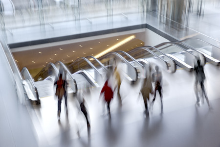 metro station and the entrance to the stairs escalatorの写真素材