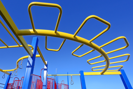 children playground close up against the sky