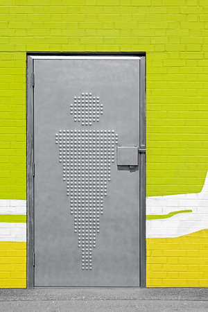 door and sign of public toiletsの写真素材