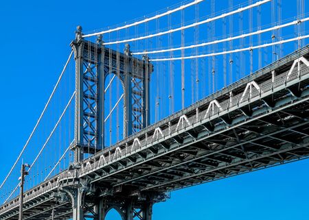 fragment of a bridge on a background of a bright sky