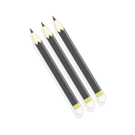 black pencils object on white background, vector illustrationのイラスト素材