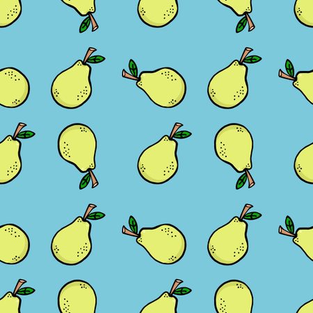 pear seamless patternのイラスト素材