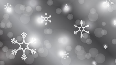 white snowflakes on black backgroundfor christmas, winter, cold, vector illustrationの写真素材
