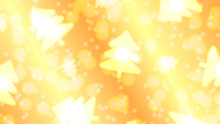 abstract christmas tree and bokeh on gold background, vector illustratorの写真素材
