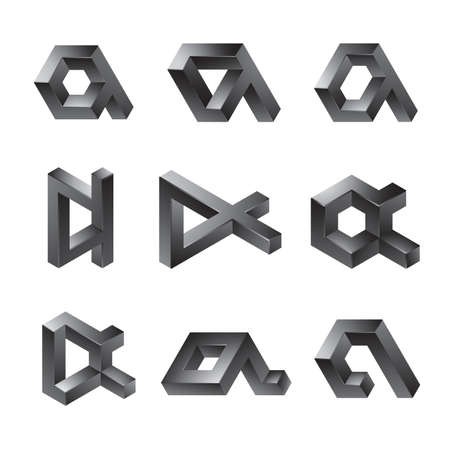 Set of 3D abstract shapes - lowercase letter aのイラスト素材