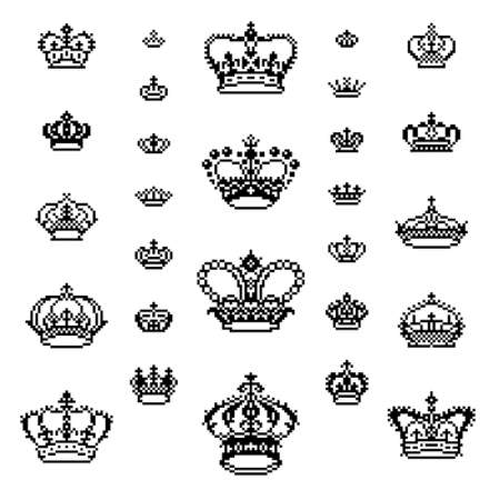 Crown logo vector icon template setのイラスト素材