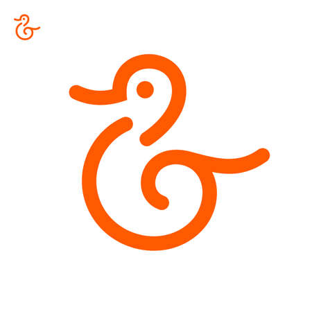 Duck icon, vector logo design templateのイラスト素材