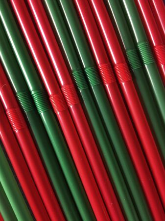 Close up view of colorful strawsの素材