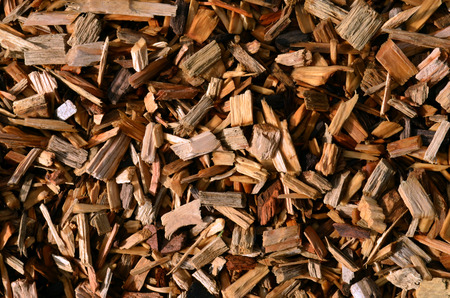 Close view of wood chipsの写真素材