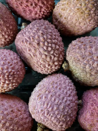 Closeup view of lychee fruitsの素材