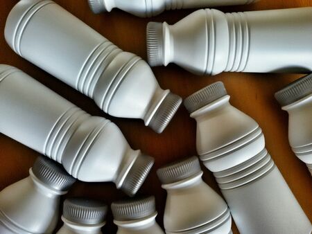Closeup view of plastic bottles for recyclingの素材