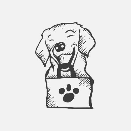 Smiling Dog Golden Retriever Illustrationのイラスト素材