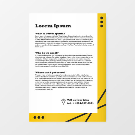 Mockup in corporate style. Realistic letter design with yellow and black colors. For large companies and corporations, as well as for personal purposes.のイラスト素材
