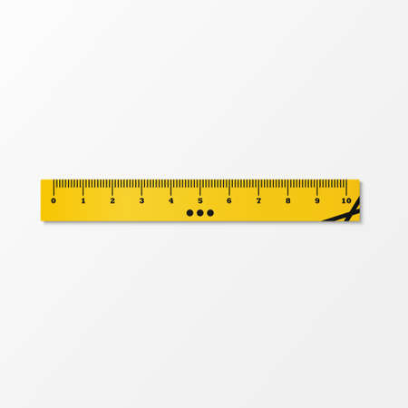 Ruler. Black and yellow color. Vector illustration clipart. Realistic mockup in corporate colors. EPS 10. Isolated.のイラスト素材