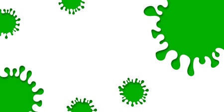 Vector illustration of green virus cells or new variant.のイラスト素材