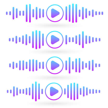 Set waves of the equalizer on white background. EQ Vector Illustration.