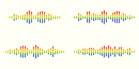 Colorful set audio message wave or set sound waves equalizer. Isolated background design musical...