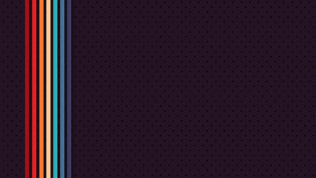 Simple abstract retro futuristic design in 1970's 1980's 1960's style with colorful lines. vector illustration. Funky technology background.のイラスト素材