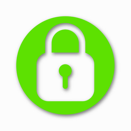 Green padlock icon isolated on white background. Symbol sign lock. vector illustration.のイラスト素材