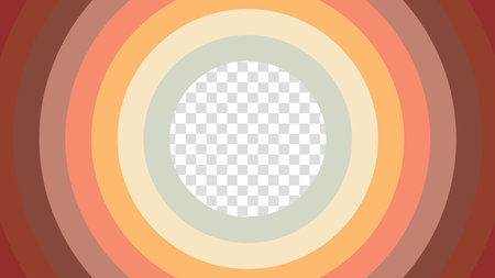 Abstract 1970's 1980's 1960's background with circles element and retro colors. Design in futuristic retro style with transparent circle. Vector funky illustration.のイラスト素材