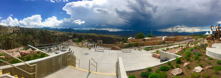 View of a storm coming in over the Royal Gorge Bridgeのeditorial素材