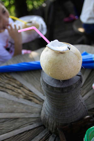 Fresh coconut drinkの写真素材