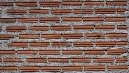 closeup of a red brick wall  - texture background