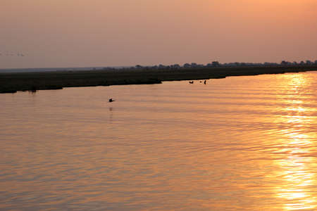 River sunsetの写真素材