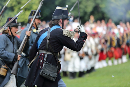 Battle reenactment of San Martino and Solferino on 1859のeditorial素材
