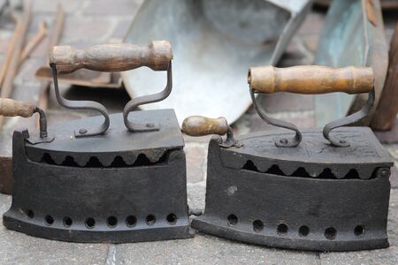 old iron coal boardの写真素材