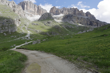 mountain landscape in the Dolomitesの写真素材