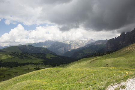mountain landscape in the Dolomitesの写真素材