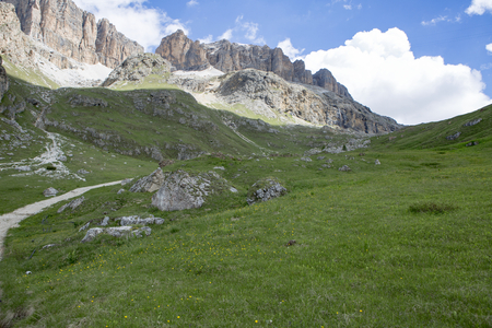 mountain panorama of the Dolomitesの写真素材