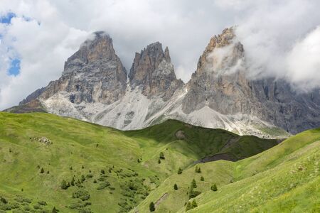 mountain landscape in the Dolomitesの写真素材