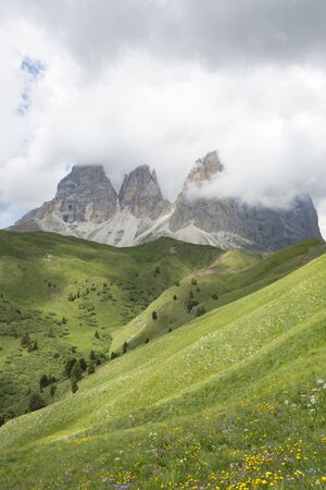 mountain landscape in the Dolomitesの写真素材