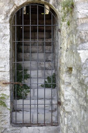 staircase in old castleの写真素材