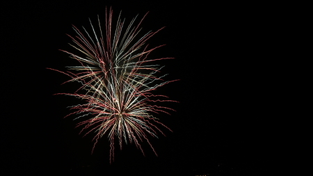 fireworks over the lakeの写真素材