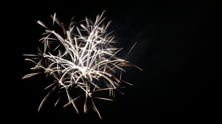 fireworks over the lakeの写真素材