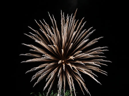 fireworks over the lakeの写真素材