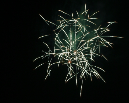 fireworks over the lakeの写真素材