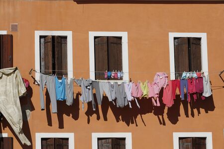 clothes hangingの写真素材