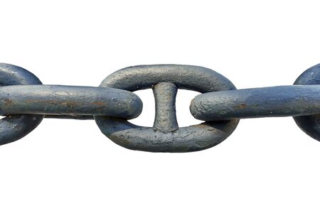 a large iron chain isolated on a white backgroundの写真素材