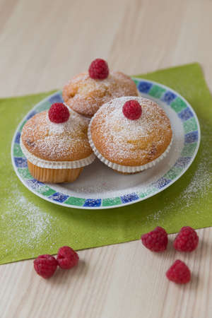 muffin with healthy rasberries