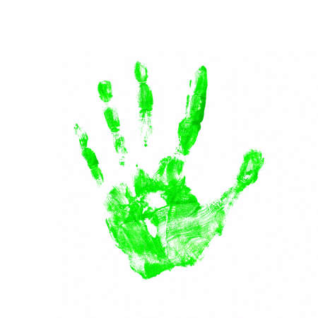 colorful green handの写真素材